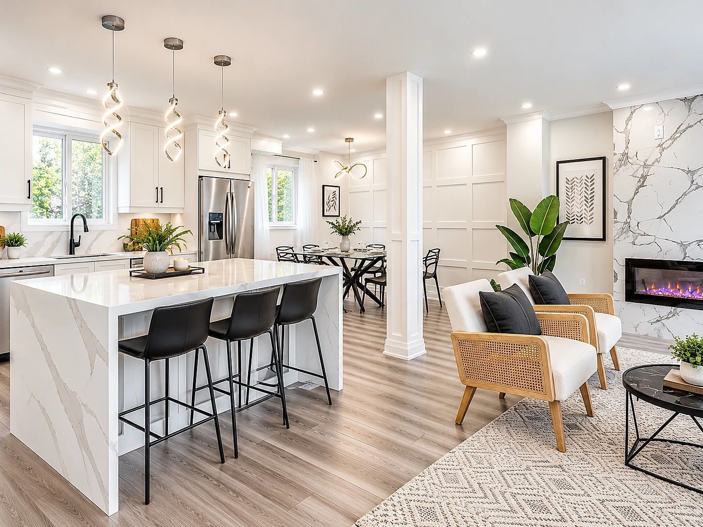 Island-led Queen Kitchens design visualization